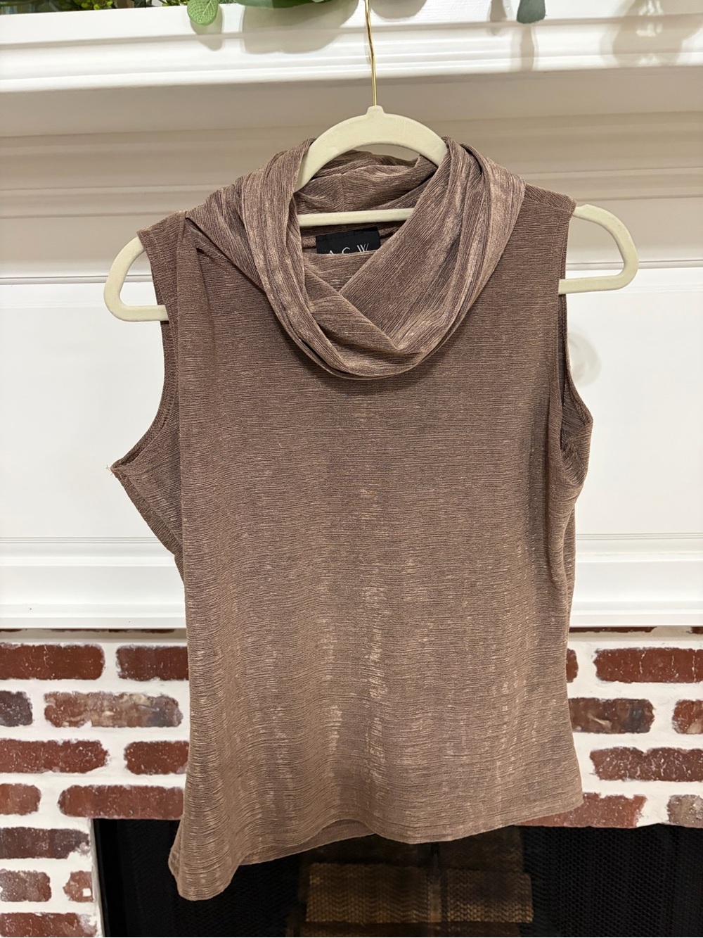 VTG 90s ACW Design Metallic Shimmer Cowl Neck Top L